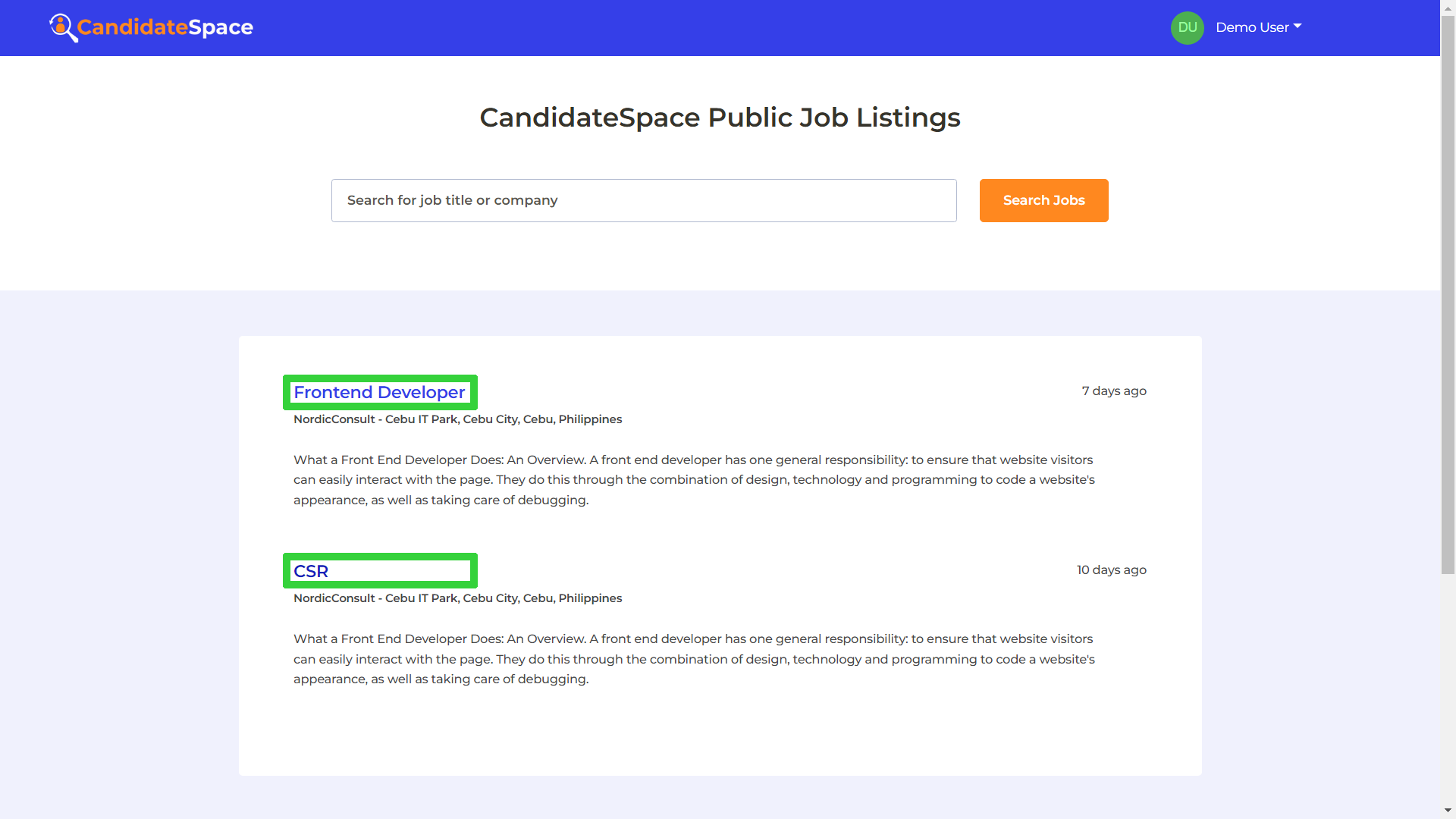 Public Jobs Listings